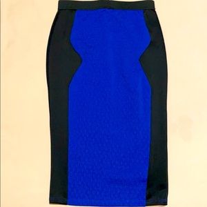 Black & blue pencil skirt